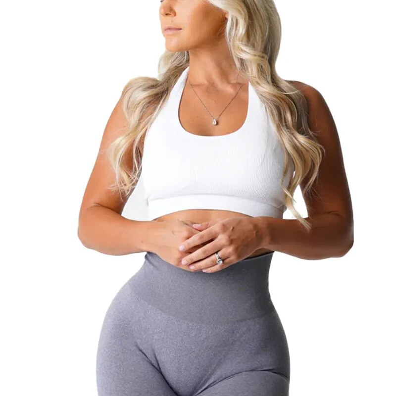 Limitless Ribbed Seamless Halter Bra