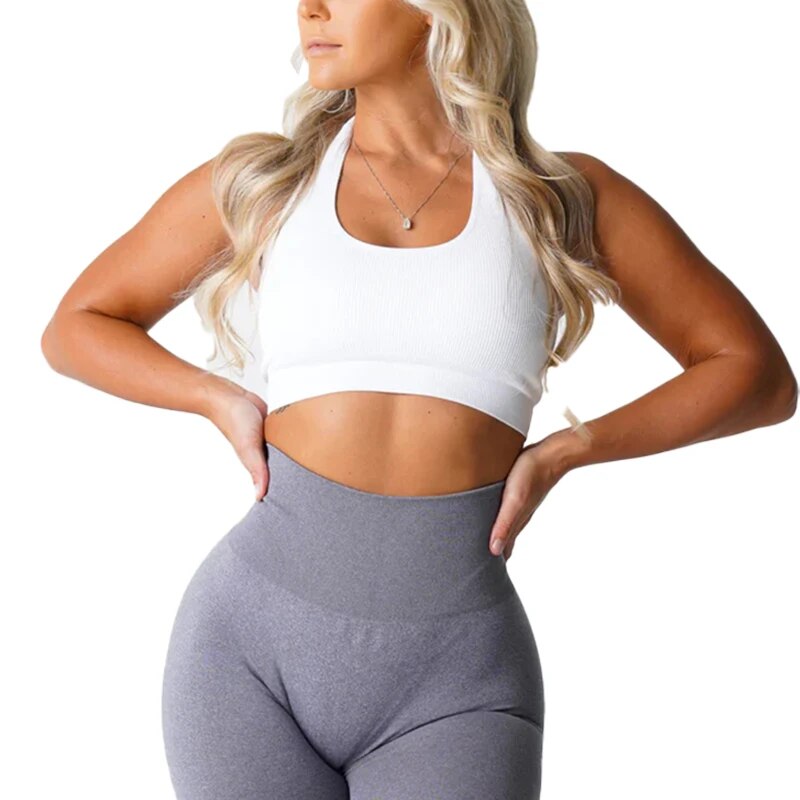 Limitless Ribbed Seamless Halter Bra