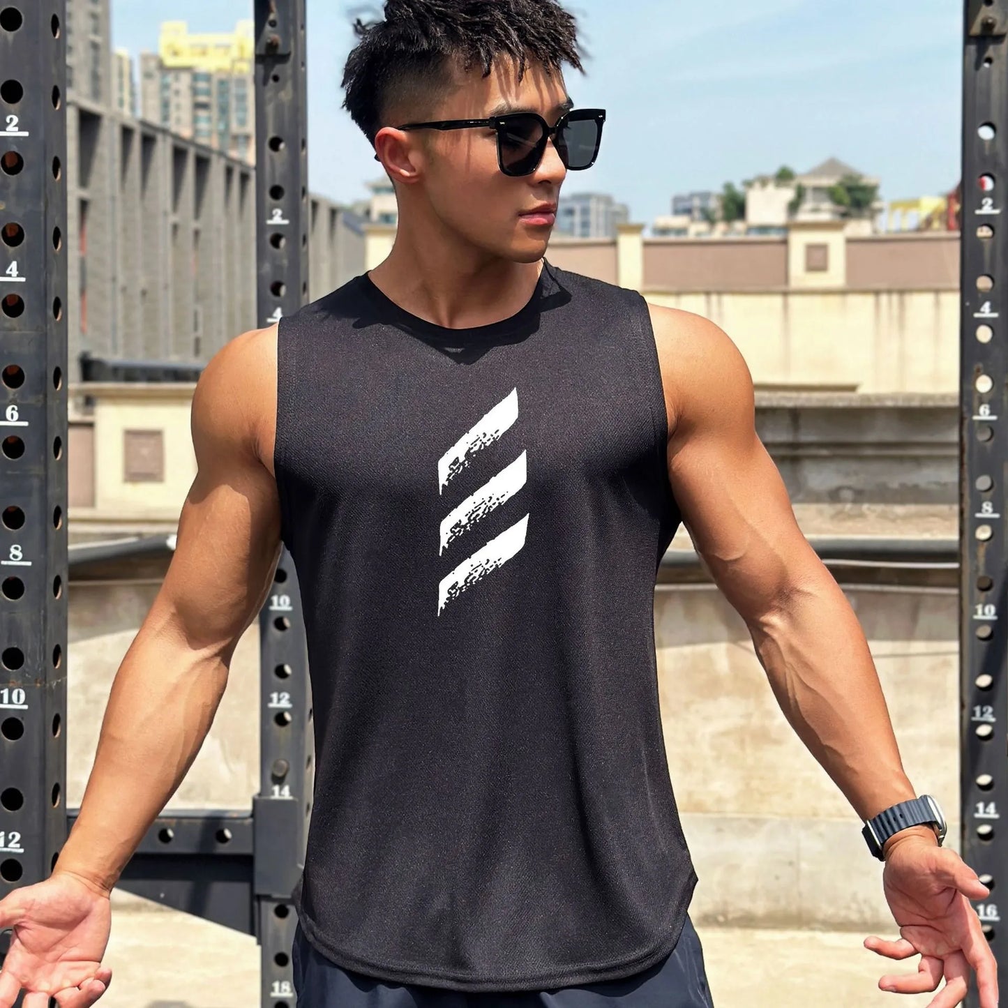 New Men Tank Top Gym Mesh