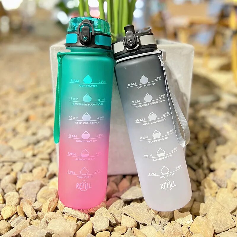 1 Liter Water Bottle Motivational Tumbler