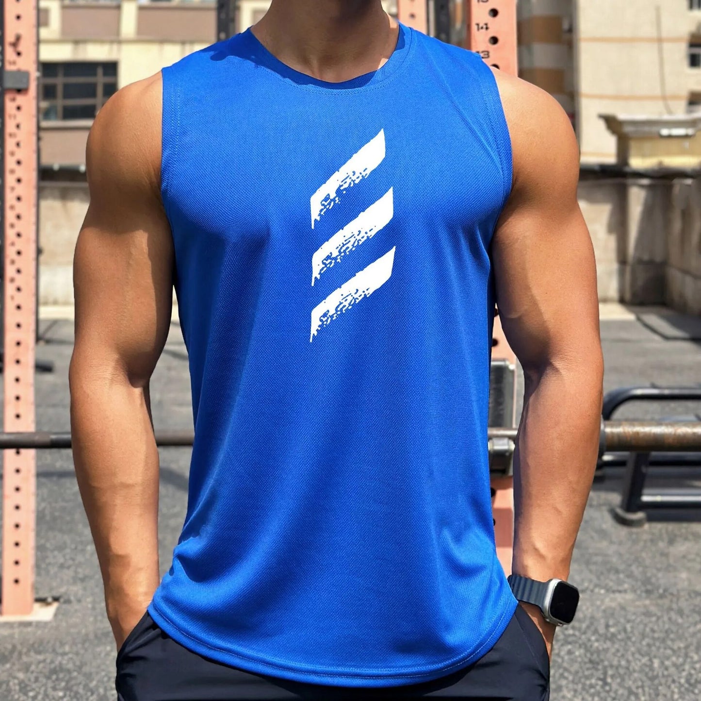 New Men Tank Top Gym Mesh